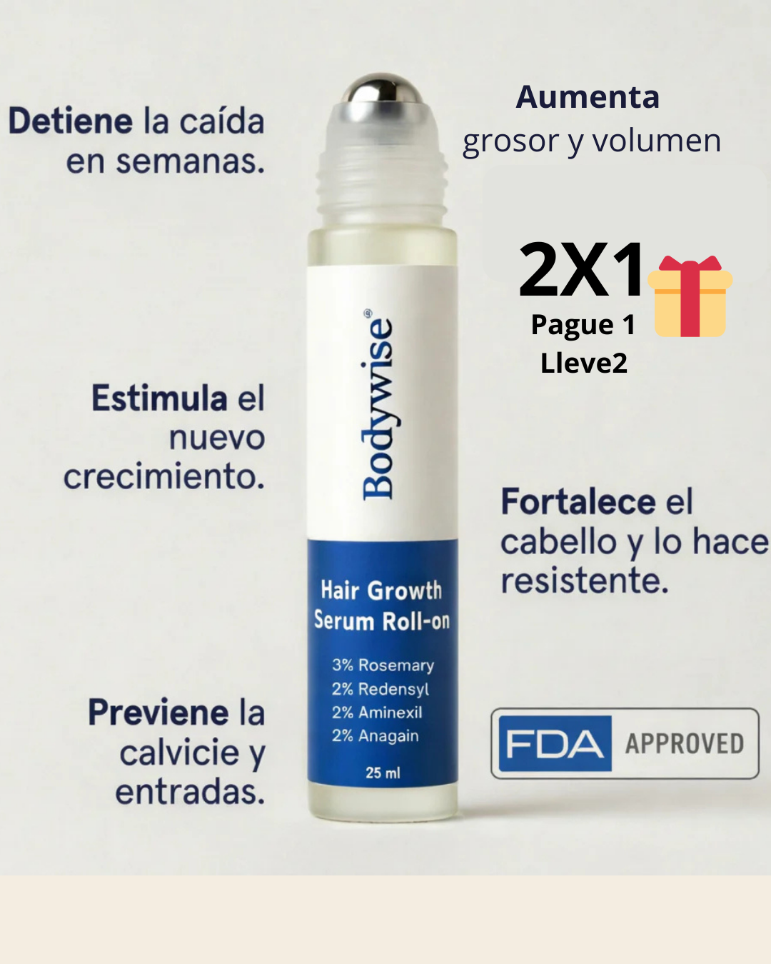 Serum Bodywise - Crecimiento Capilar Avanzado 10ml®️(PAGUE 1 LLEVE 2)🎁