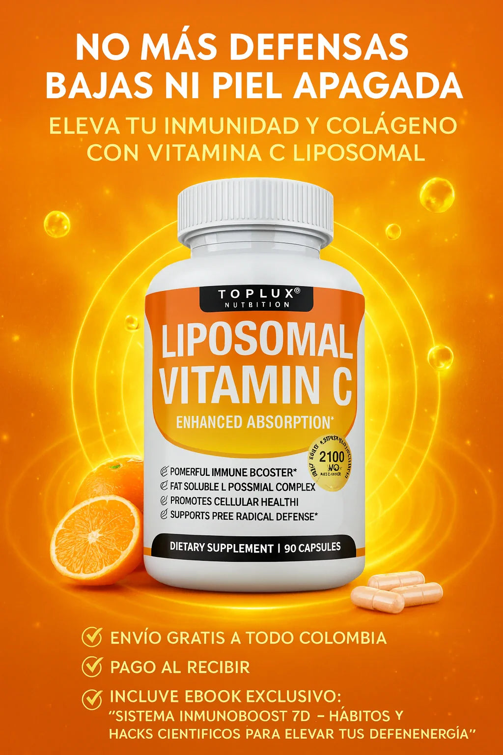 Vitamina C liposomal, Importado 60 CAP✅