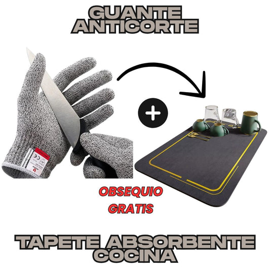 Guantes Anticorte + Tapete Absorbente GRATIS