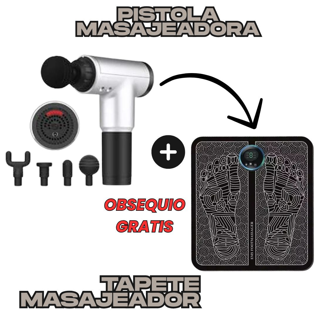 Combo Pistola Masajeador + Tapete Masajeador de Pies