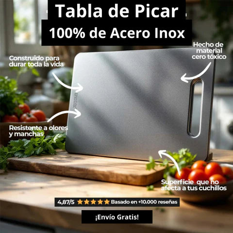 Tabla para picar en acero inoxidable