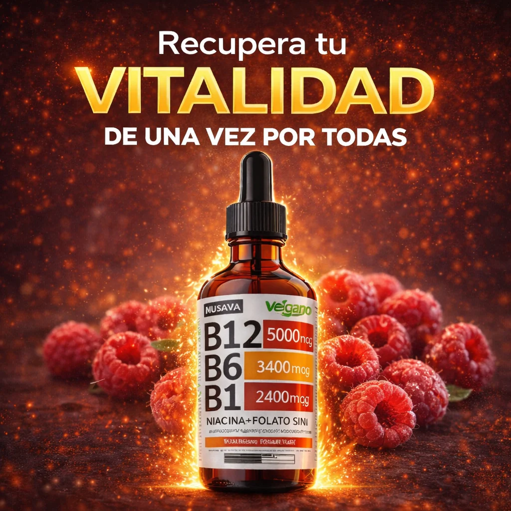 SUPLEMENTO LÍQUIDO DE VITAMINA B12 CON FRAMBUESA, PAGUE 1 LLEVE 2🎁